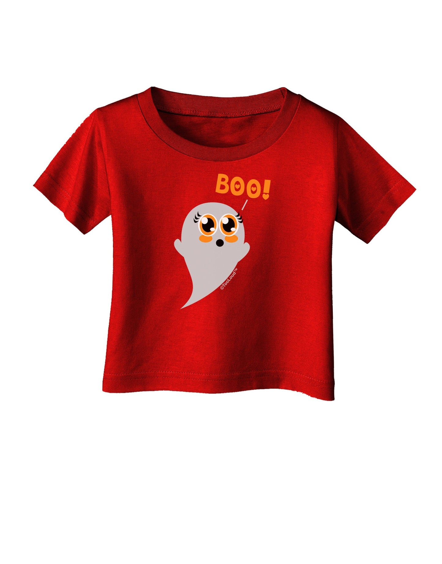 Cute Boo Ghost Infant T-Shirt Dark-Infant T-Shirt-TooLoud-Red-06-Months-Davson Sales