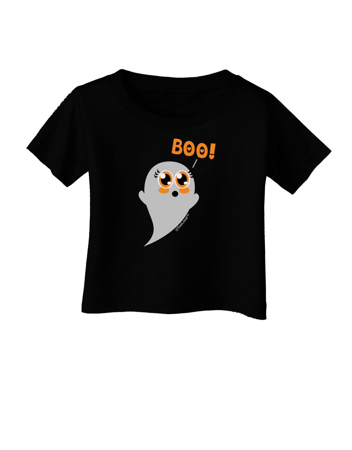Cute Boo Ghost Infant T-Shirt Dark-Infant T-Shirt-TooLoud-Black-06-Months-Davson Sales