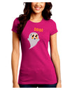 Cute Boo Ghost Juniors Crew Dark T-Shirt-T-Shirts Juniors Tops-TooLoud-Hot-Pink-Juniors Fitted Small-Davson Sales