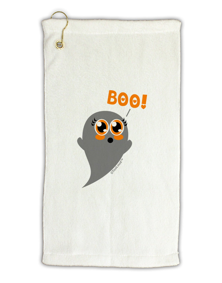 Cute Boo Ghost Micro Terry Gromet Golf Towel 16 x 25 inch-Golf Towel-TooLoud-White-Davson Sales