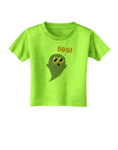 Cute Boo Ghost Toddler T-Shirt-Toddler T-Shirt-TooLoud-Lime-Green-2T-Davson Sales