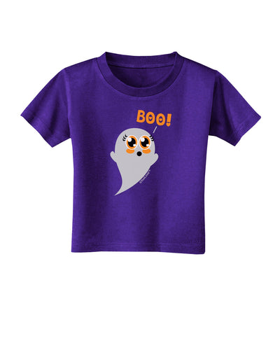 Cute Boo Ghost Toddler T-Shirt Dark-Toddler T-Shirt-TooLoud-Purple-2T-Davson Sales