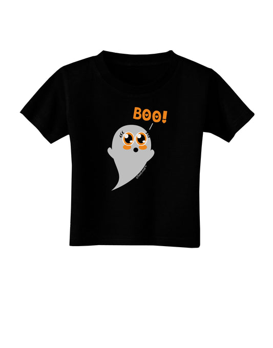 Cute Boo Ghost Toddler T-Shirt Dark-Toddler T-Shirt-TooLoud-Black-2T-Davson Sales