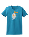 Cute Boo Ghost Womens Dark T-Shirt-TooLoud-Turquoise-X-Small-Davson Sales