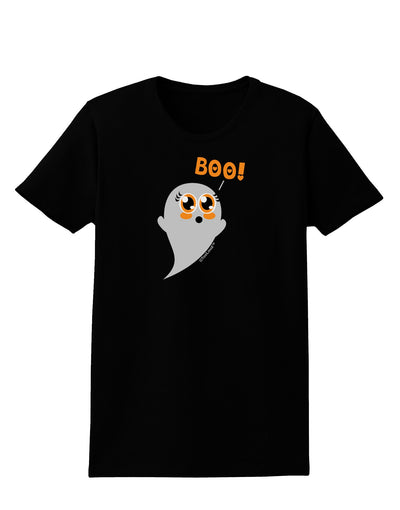 Cute Boo Ghost Womens Dark T-Shirt-TooLoud-Black-X-Small-Davson Sales