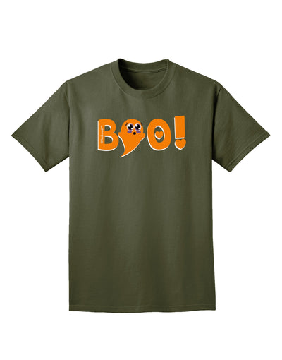 Cute Boo Text Orange Adult Dark T-Shirt-Mens T-Shirt-TooLoud-Military-Green-Small-Davson Sales