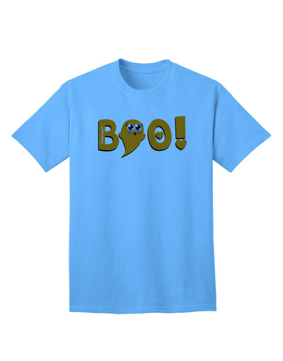 Cute Boo Text Orange Adult T-Shirt-Mens T-Shirt-TooLoud-Aquatic-Blue-Small-Davson Sales