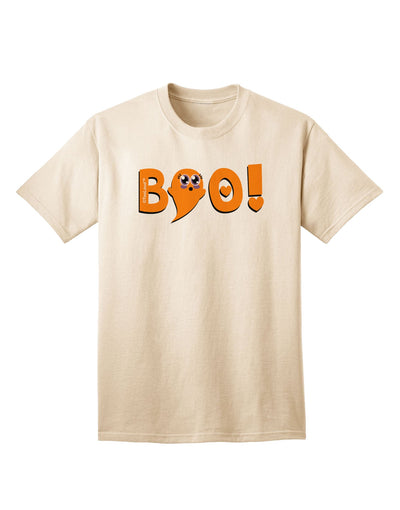 Cute Boo Text Orange Adult T-Shirt-Mens T-Shirt-TooLoud-Natural-Small-Davson Sales