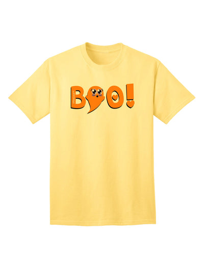 Cute Boo Text Orange Adult T-Shirt-Mens T-Shirt-TooLoud-Yellow-Small-Davson Sales