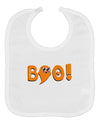 Cute Boo Text Orange Baby Bib