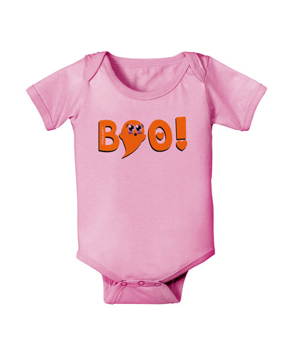 Cute Boo Text Orange Baby Romper Bodysuit-Baby Romper-TooLoud-Pink-06-Months-Davson Sales