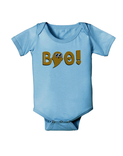 Cute Boo Text Orange Baby Romper Bodysuit-Baby Romper-TooLoud-LightBlue-06-Months-Davson Sales