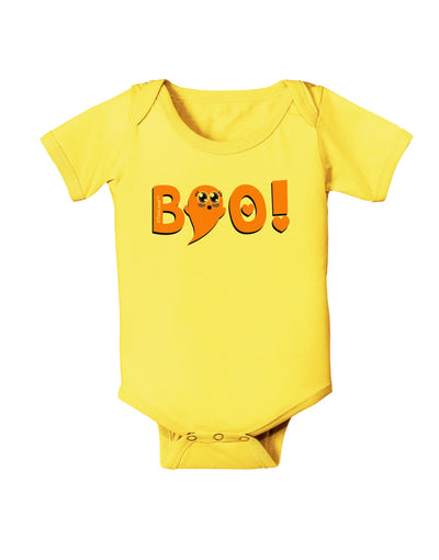 Cute Boo Text Orange Baby Romper Bodysuit-Baby Romper-TooLoud-Yellow-06-Months-Davson Sales