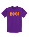 Cute Boo Text Orange Childrens Dark T-Shirt-Childrens T-Shirt-TooLoud-Purple-X-Small-Davson Sales