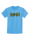 Cute Boo Text Orange Childrens T-Shirt-Childrens T-Shirt-TooLoud-Aquatic-Blue-X-Small-Davson Sales