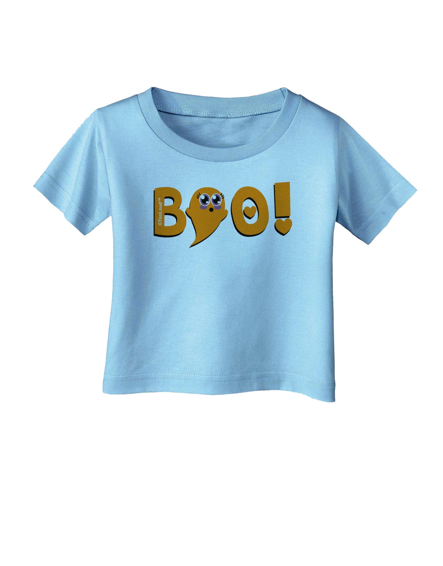 Cute Boo Text Orange Infant T-Shirt-Infant T-Shirt-TooLoud-Aquatic-Blue-06-Months-Davson Sales