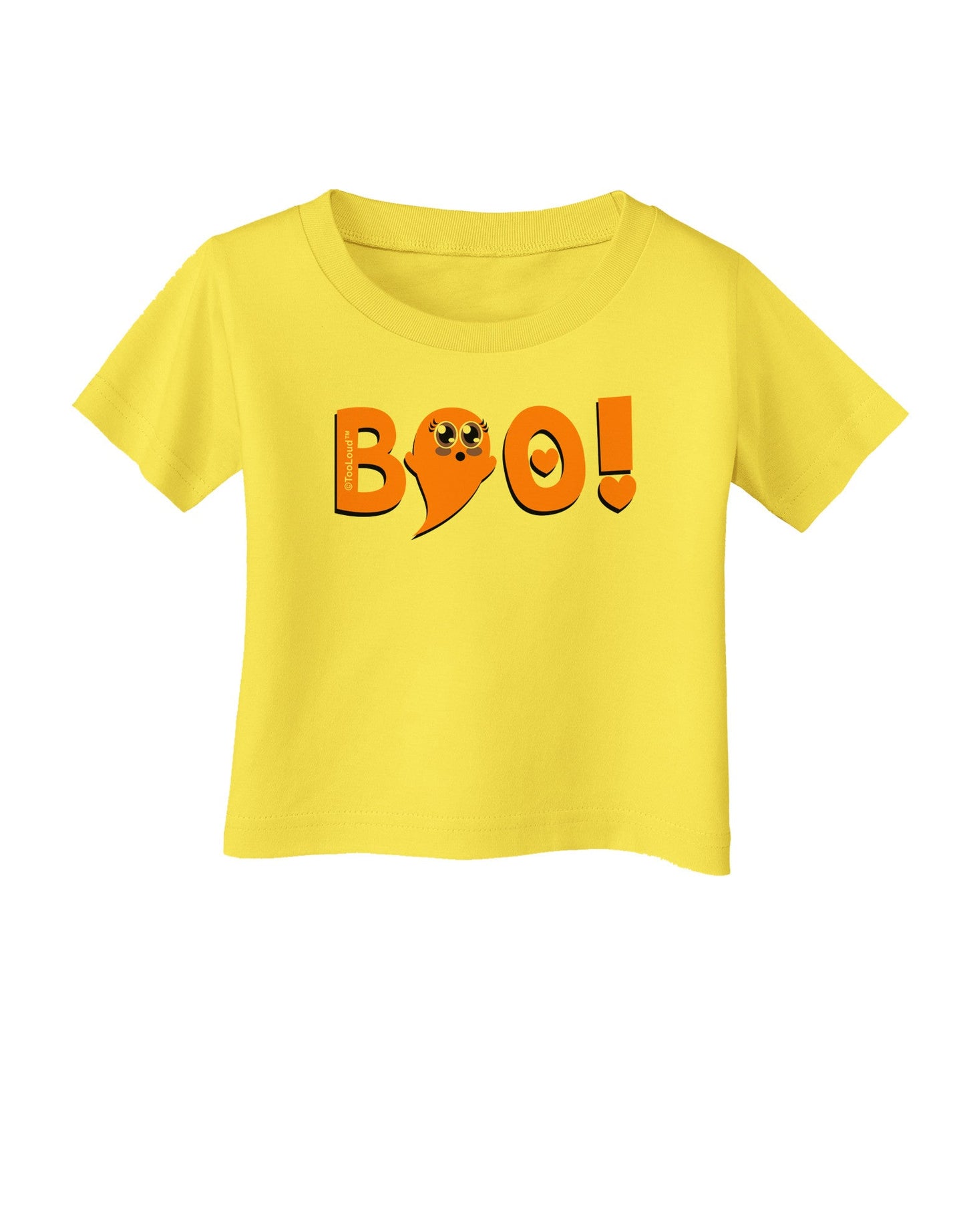 Cute Boo Text Orange Infant T-Shirt-Infant T-Shirt-TooLoud-Yellow-06-Months-Davson Sales