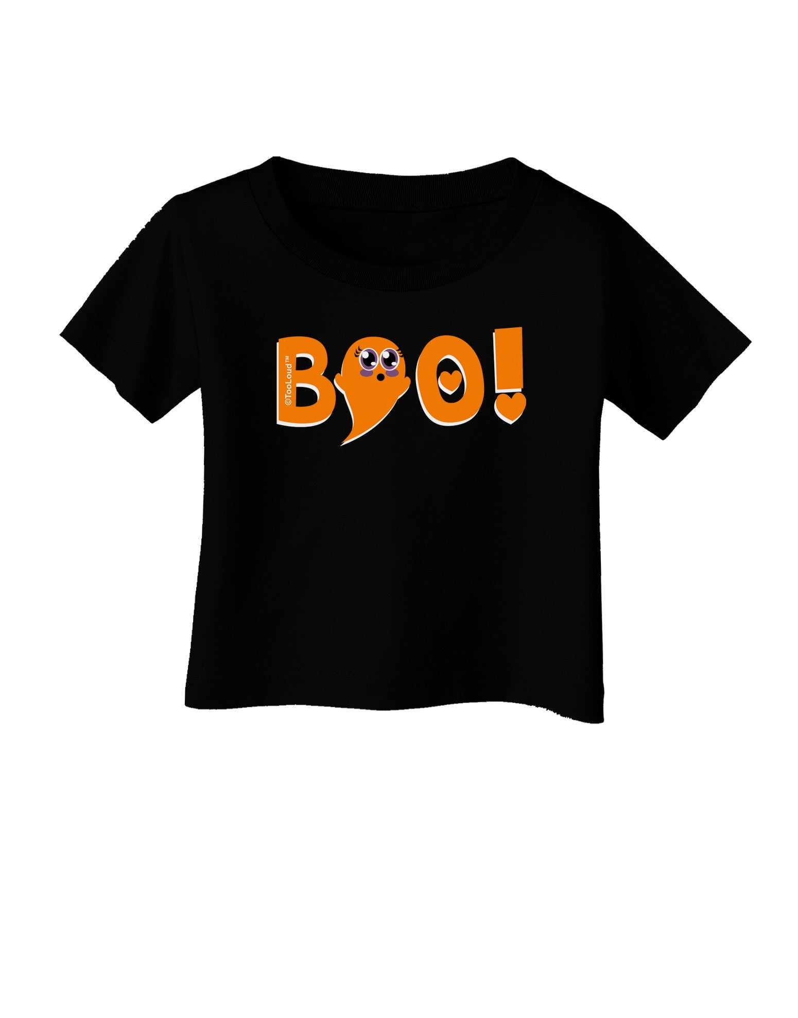 Cute Boo Text Orange Infant T-Shirt Dark-Infant T-Shirt-TooLoud-Black-06-Months-Davson Sales
