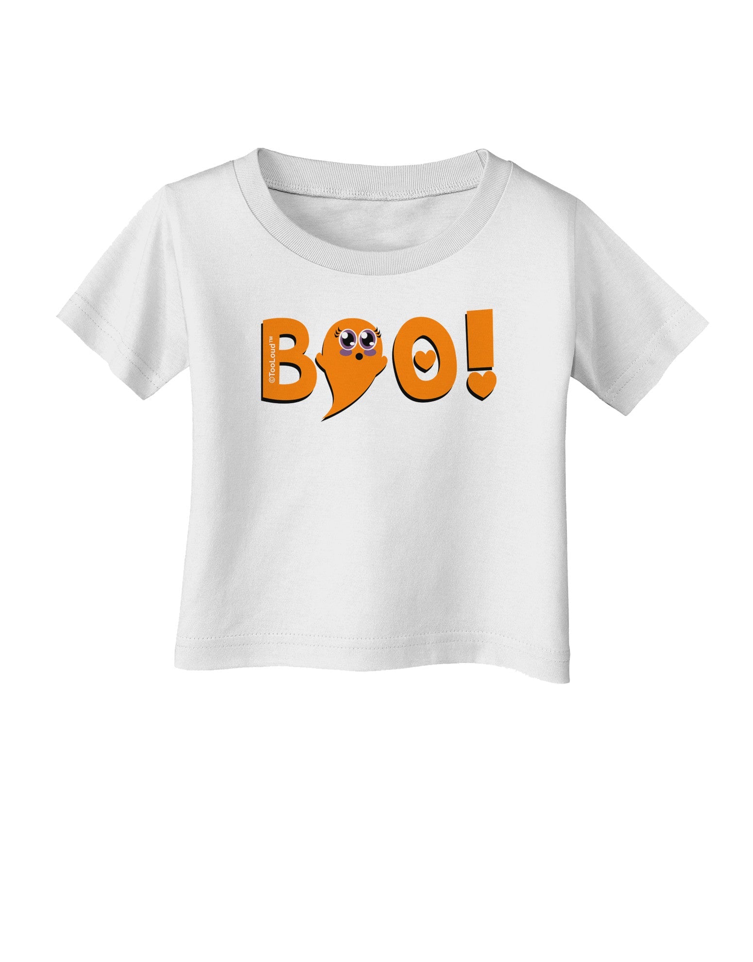 Cute Boo Text Orange Infant T-Shirt-Infant T-Shirt-TooLoud-White-06-Months-Davson Sales