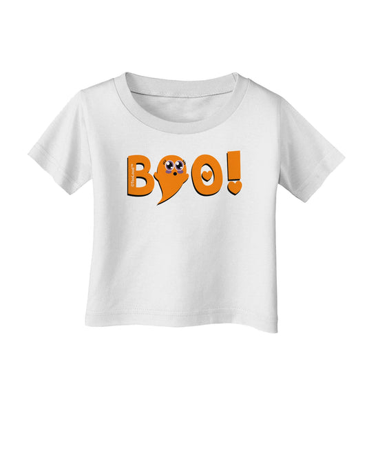Cute Boo Text Orange Infant T-Shirt-Infant T-Shirt-TooLoud-White-06-Months-Davson Sales