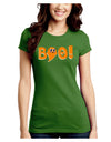 Cute Boo Text Orange Juniors Crew Dark T-Shirt-T-Shirts Juniors Tops-TooLoud-Kiwi-Green-Juniors Fitted Small-Davson Sales