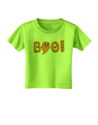 Cute Boo Text Orange Toddler T-Shirt-Toddler T-Shirt-TooLoud-Lime-Green-2T-Davson Sales