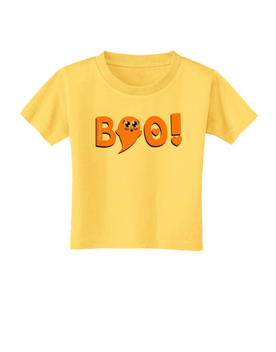 Cute Boo Text Orange Toddler T-Shirt-Toddler T-Shirt-TooLoud-Yellow-2T-Davson Sales