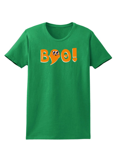 Cute Boo Text Orange Womens Dark T-Shirt-TooLoud-Kelly-Green-X-Small-Davson Sales