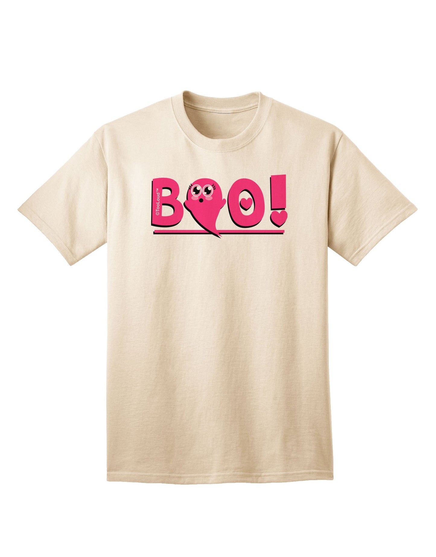 Cute Boo Text Pink Adult T-Shirt-Mens T-Shirt-TooLoud-Natural-Small-Davson Sales