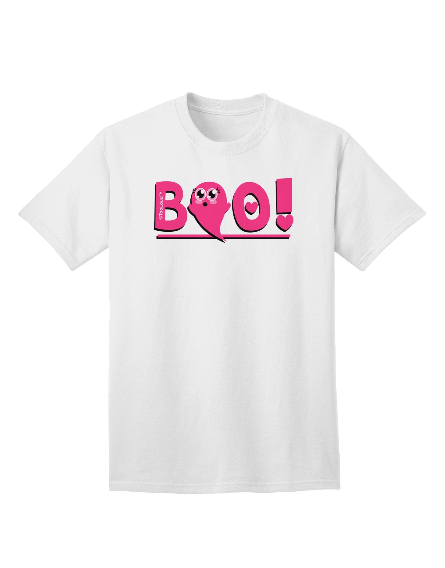 Cute Boo Text Pink Adult T-Shirt-Mens T-Shirt-TooLoud-White-Small-Davson Sales