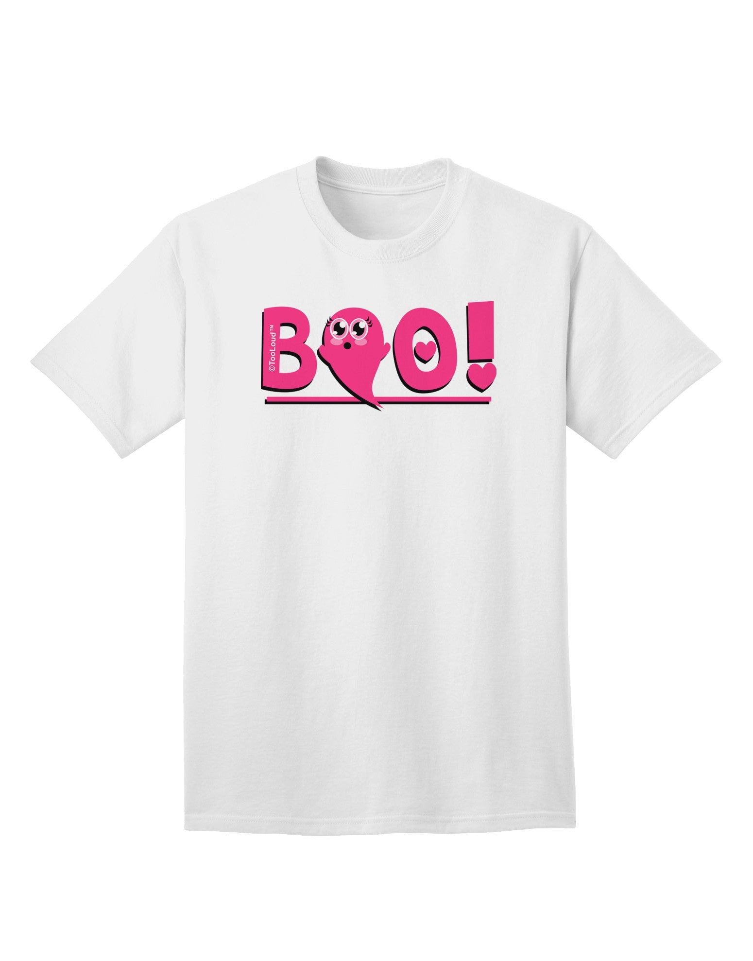 Cute Boo Text Pink Adult T-Shirt-Mens T-Shirt-TooLoud-White-Small-Davson Sales