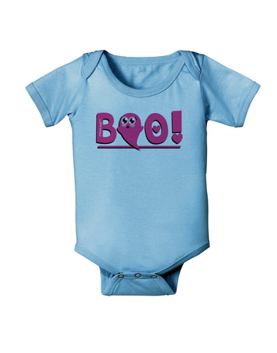 Cute Boo Text Pink Baby Romper Bodysuit-Baby Romper-TooLoud-LightBlue-06-Months-Davson Sales