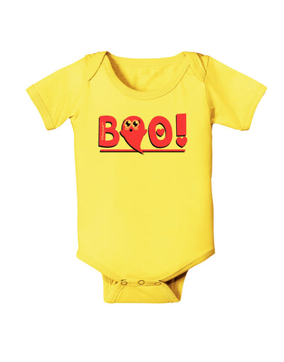 Cute Boo Text Pink Baby Romper Bodysuit-Baby Romper-TooLoud-Yellow-06-Months-Davson Sales