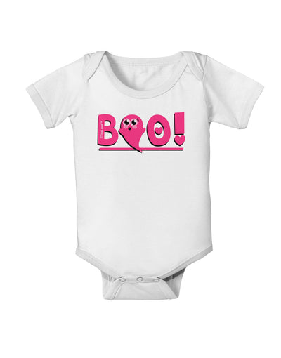 Cute Boo Text Pink Baby Romper Bodysuit-Baby Romper-TooLoud-White-06-Months-Davson Sales