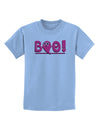 Cute Boo Text Pink Childrens T-Shirt-Childrens T-Shirt-TooLoud-Light-Blue-X-Small-Davson Sales