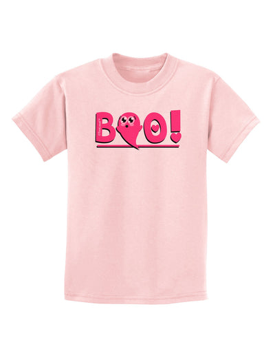 Cute Boo Text Pink Childrens T-Shirt-Childrens T-Shirt-TooLoud-PalePink-X-Small-Davson Sales