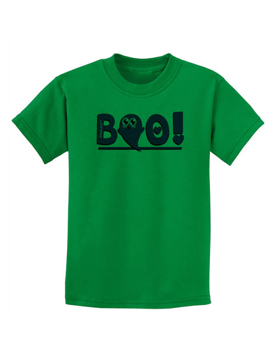 Cute Boo Text Pink Childrens T-Shirt-Childrens T-Shirt-TooLoud-Kelly-Green-X-Small-Davson Sales