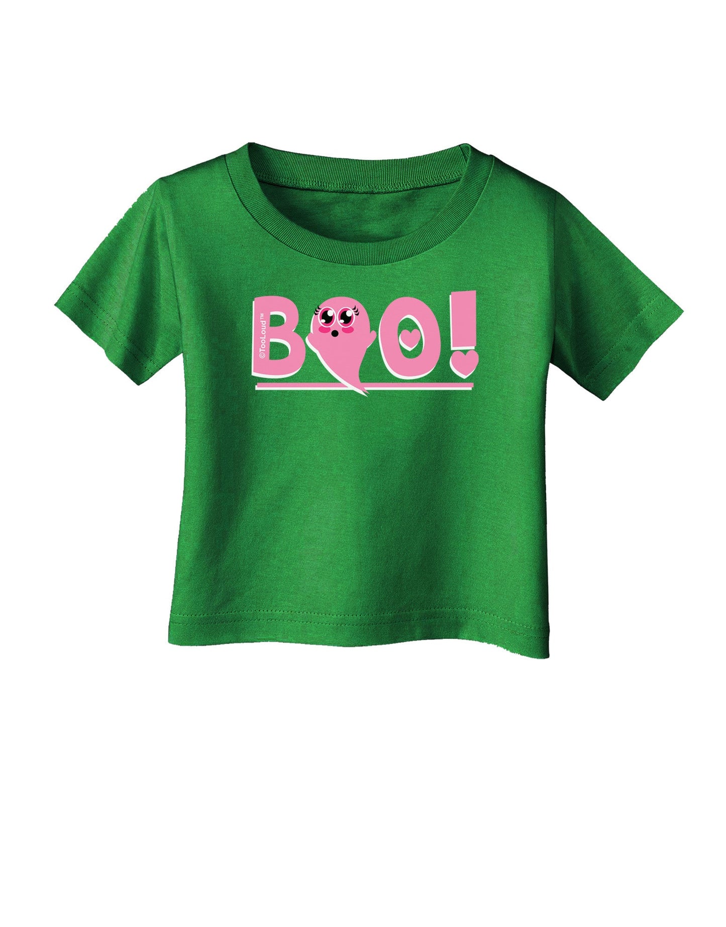 Cute Boo Text Pink Infant T-Shirt Dark-Infant T-Shirt-TooLoud-Clover-Green-06-Months-Davson Sales