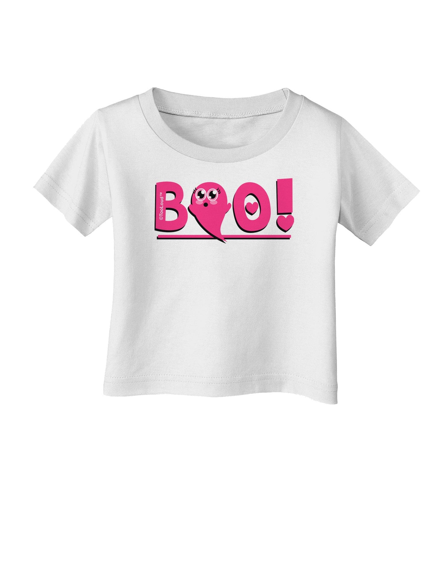 Cute Boo Text Pink Infant T-Shirt-Infant T-Shirt-TooLoud-White-06-Months-Davson Sales