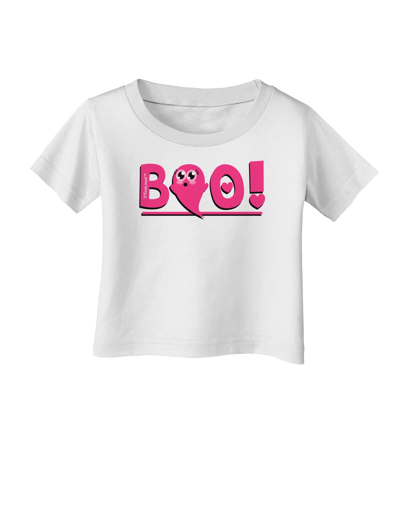 Cute Boo Text Pink Infant T-Shirt-Infant T-Shirt-TooLoud-White-06-Months-Davson Sales