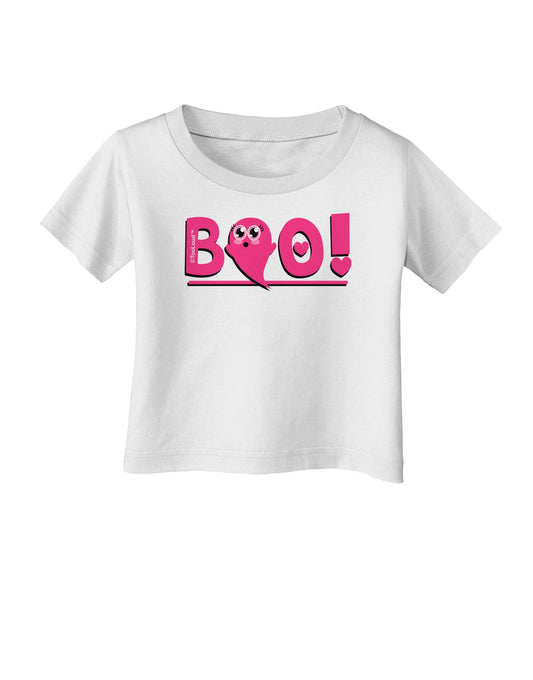 Cute Boo Text Pink Infant T-Shirt-Infant T-Shirt-TooLoud-White-06-Months-Davson Sales