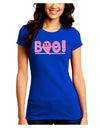 Cute Boo Text Pink Juniors Crew Dark T-Shirt-T-Shirts Juniors Tops-TooLoud-Royal-Blue-Juniors Fitted Small-Davson Sales