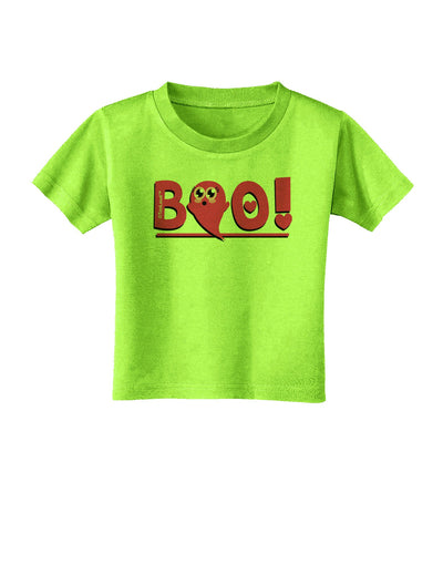 Cute Boo Text Pink Toddler T-Shirt-Toddler T-Shirt-TooLoud-Lime-Green-2T-Davson Sales