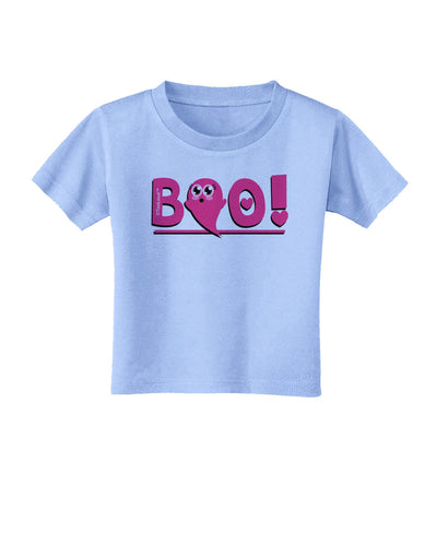 Cute Boo Text Pink Toddler T-Shirt-Toddler T-Shirt-TooLoud-Aquatic-Blue-2T-Davson Sales