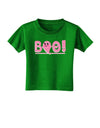 Cute Boo Text Pink Toddler T-Shirt Dark-Toddler T-Shirt-TooLoud-Clover-Green-2T-Davson Sales