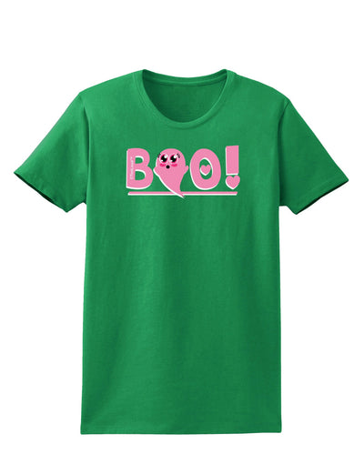 Cute Boo Text Pink Womens Dark T-Shirt-TooLoud-Kelly-Green-X-Small-Davson Sales