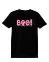 Cute Boo Text Pink Womens Dark T-Shirt-TooLoud-Black-X-Small-Davson Sales