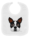 Cute Boston Terrier Dog Face Baby Bib