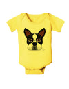 Cute Boston Terrier Dog Face Baby Romper Bodysuit-Baby Romper-TooLoud-Yellow-06-Months-Davson Sales