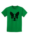 Cute Boston Terrier Dog Face Childrens T-Shirt-Childrens T-Shirt-TooLoud-Kelly-Green-X-Small-Davson Sales